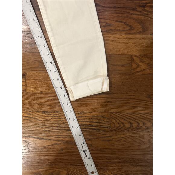 Abercrombie & Fitch Jeans Womens Cream 27/4R Harper Super Skinny Distressed - Picture 10 of 12